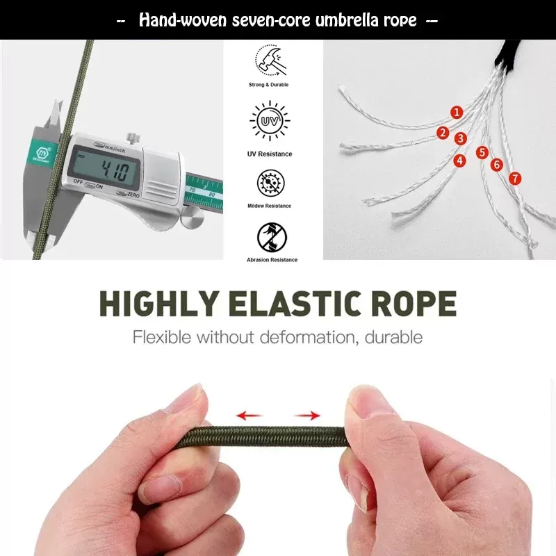 Military 550 Paracord Rope 100M 50M 31M 7 Strand 4mm Parachute Cord Outdoor Camping Survival Gear DIY Bracelet Tent Line - תמונה 3