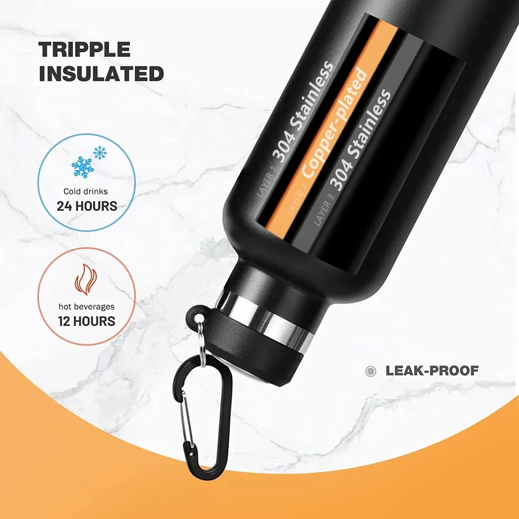 FEIJIAN Stainless Steel Thermos Bottle 1000ml Sports Flask Vacuum Insulated Water Bottle Leak Proof BPA Free - תמונה 4