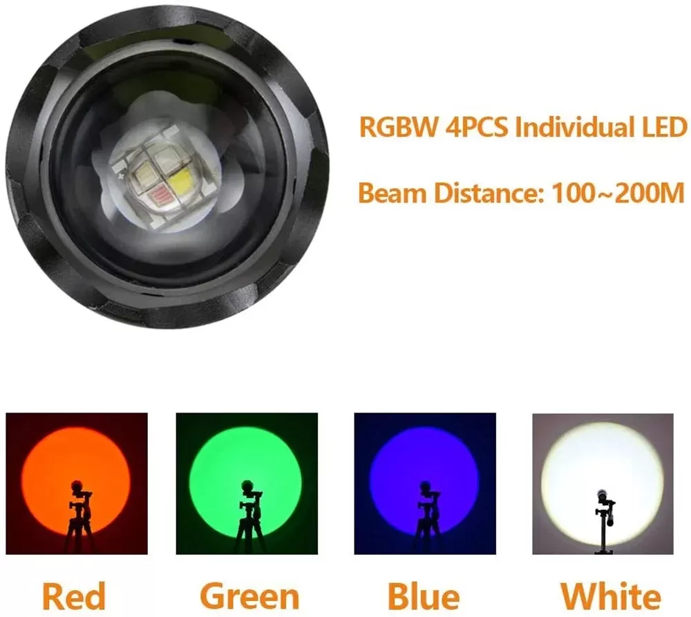 פנס LED 4 צבעים - תאורה מושלמת לפעילויות חוץ - תמונה 2