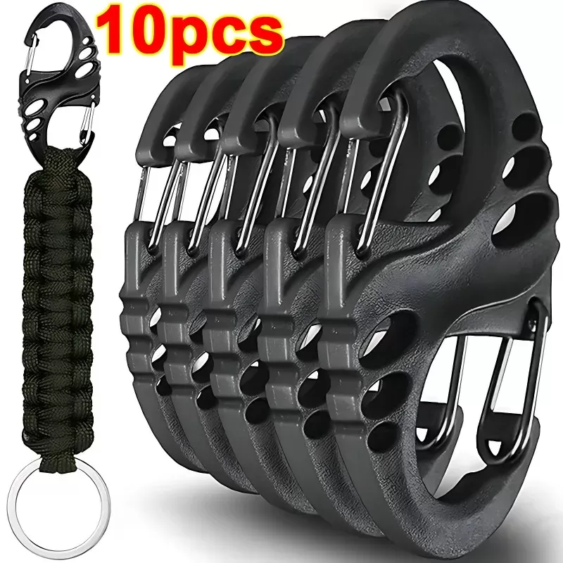 5/10PCS קרבינר ספורטיבי מתקפל עם סוגר כפול