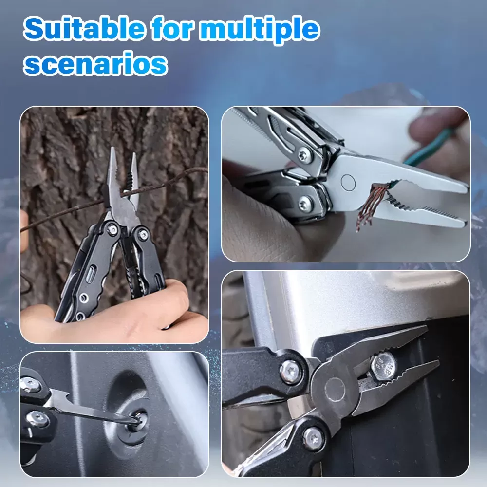 New Folding Multi-tool Pocket Knife Pliers Mini Portable Fold Outdoor Hunting Survival Rescue Tactical Multipurpose Repair Tool - תמונה 3