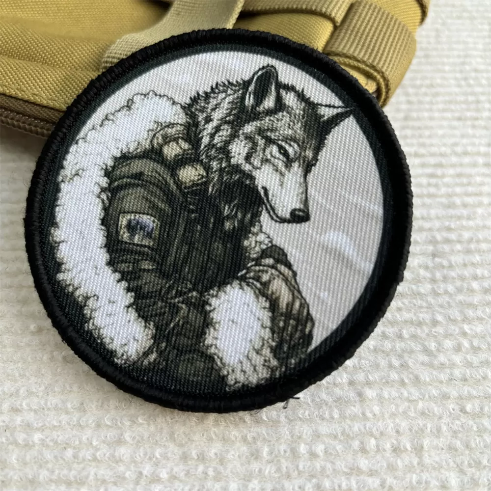 Wolf in Sheep's Clothing Warrior Tactical Patch Military Wolf Morale Badge Armband Printed Hook&Loop Patches Backpack Stickers - תמונה 2