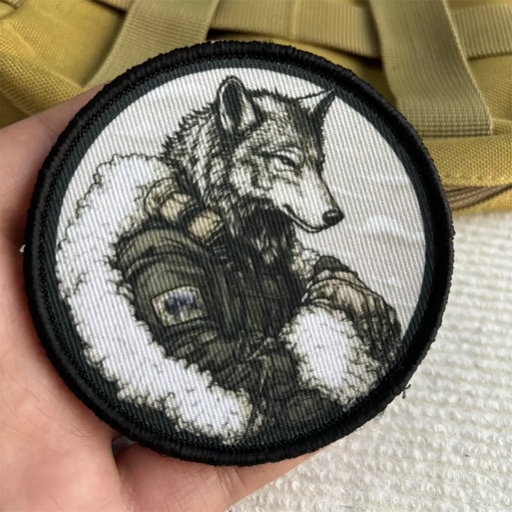 Wolf in Sheep's Clothing Warrior Tactical Patch Military Wolf Morale Badge Armband Printed Hook&Loop Patches Backpack Stickers - תמונה 3