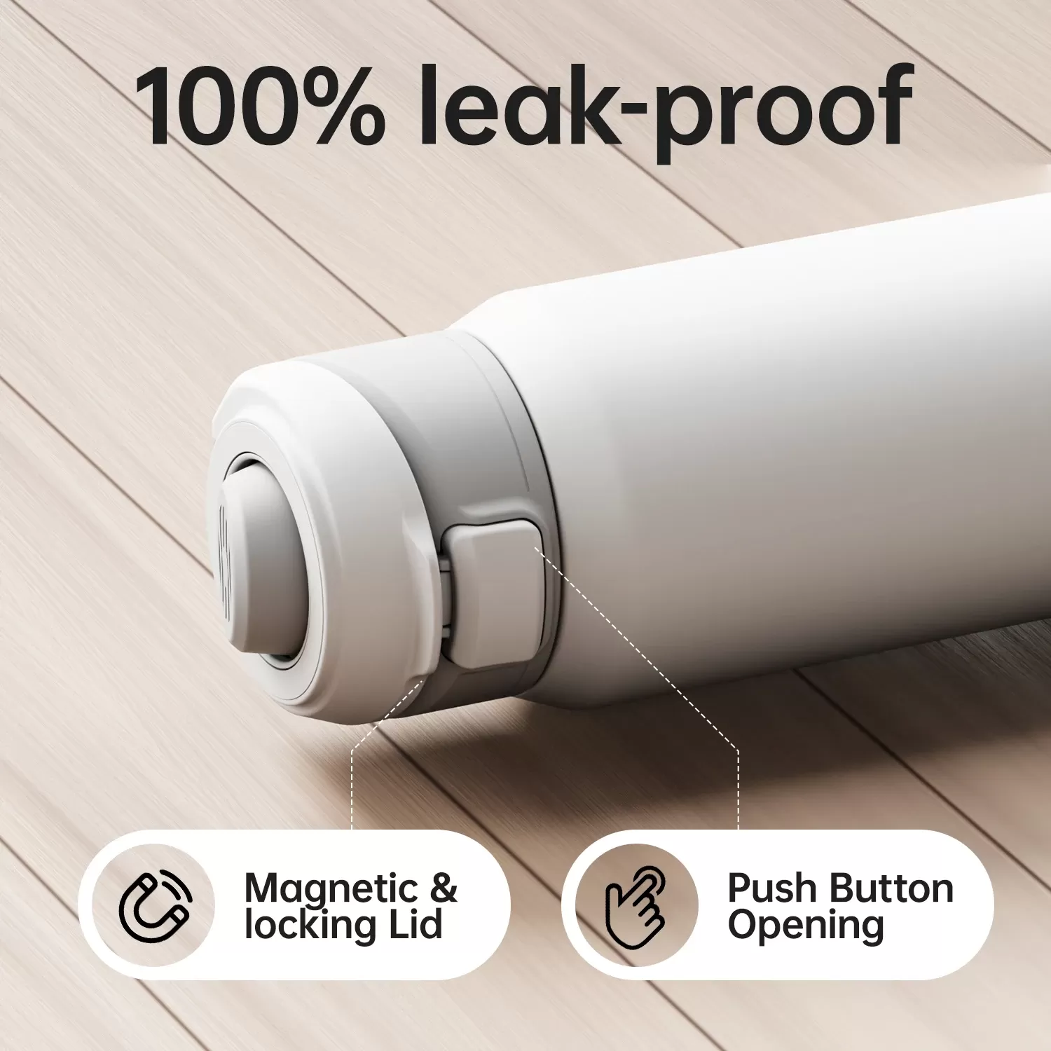 Fjbottle 710/950ml Magnetic Lid Insulated Water Bottle with Phone Mount,  thermal water bottle for Outdoor - תמונה 4