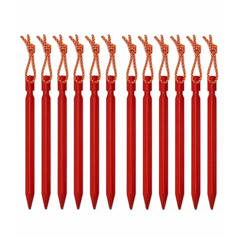 5/10pcs 18cm Tent Pegs Aluminum Tent Stake Ground Nails with Reflective Rope Outdoor Camping Hiking Equipment Tent Accessories - תמונה 2