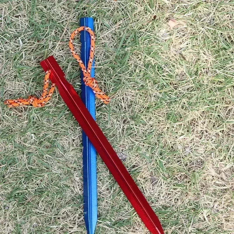 5/10pcs 18cm Tent Pegs Aluminum Tent Stake Ground Nails with Reflective Rope Outdoor Camping Hiking Equipment Tent Accessories - תמונה 3