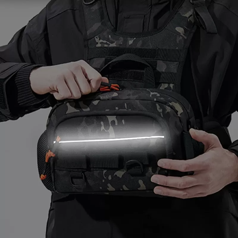 Men Chest Bag Tactical Fishing Backpack with Rod Holders Lure LUYA Vest Gear Storage Pack Molle Outdoor Hiking Funny Pouch - תמונה 5