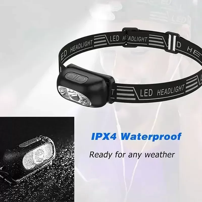פנס ראש חזק עם חיישן LED נטען USB - תמונה 4