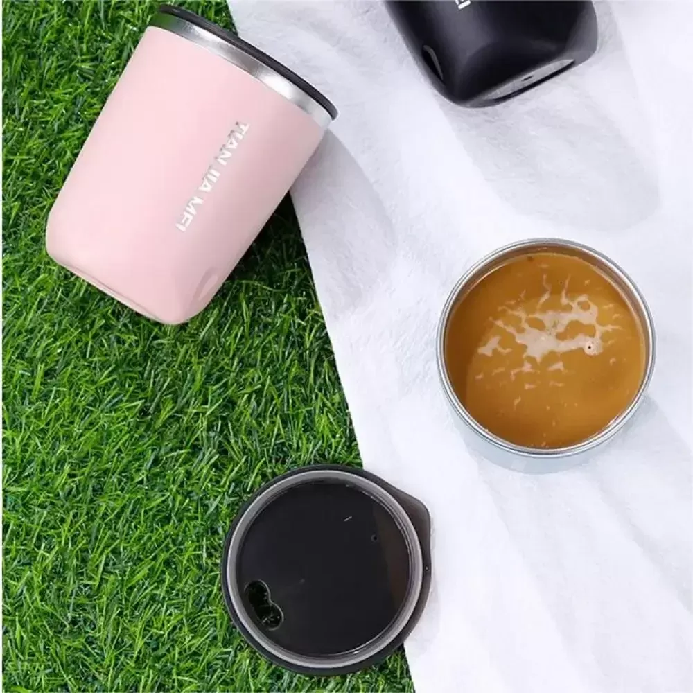 Drinkware 300ML Thermal Coffee Mug with Lid 304 Stainless Steel Vacuum Flask Leak-Proof Double Layer Insulated Tumbler Gift - תמונה 4