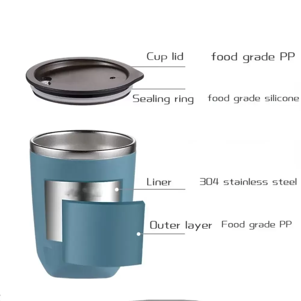 Drinkware 300ML Thermal Coffee Mug with Lid 304 Stainless Steel Vacuum Flask Leak-Proof Double Layer Insulated Tumbler Gift - תמונה 6