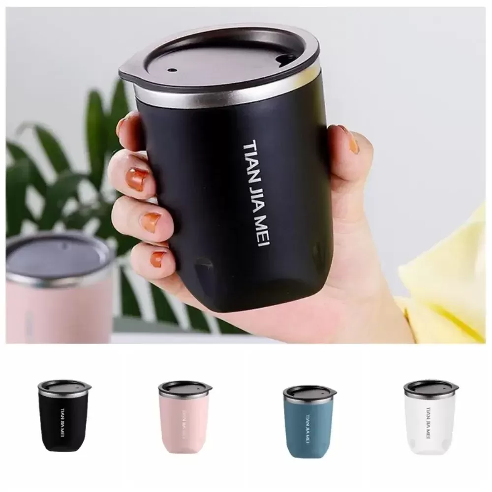 Drinkware 300ML Thermal Coffee Mug with Lid 304 Stainless Steel Vacuum Flask Leak-Proof Double Layer Insulated Tumbler Gift