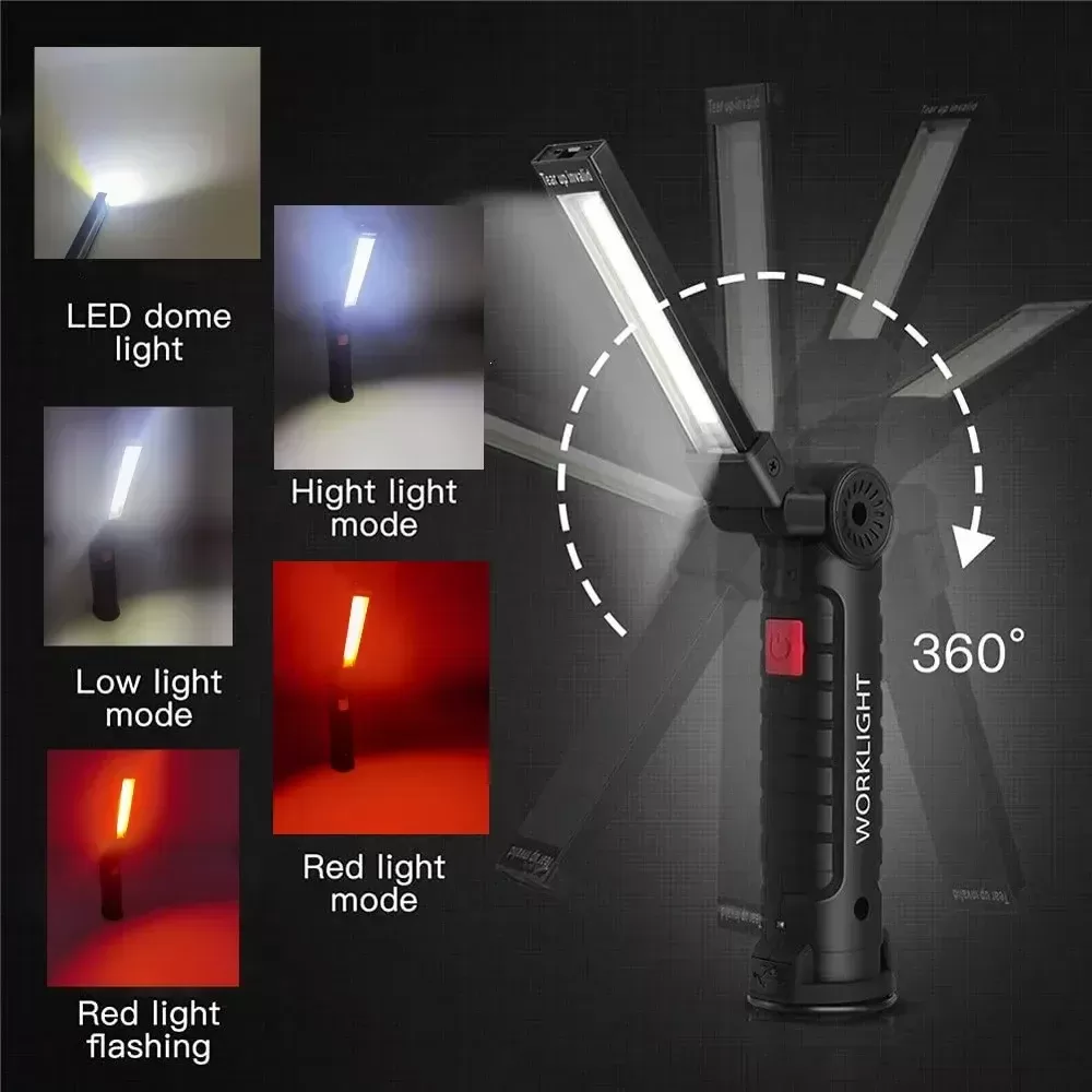 פנס LED נייד עם טעינה USB - אור חזק ונוח - תמונה 2