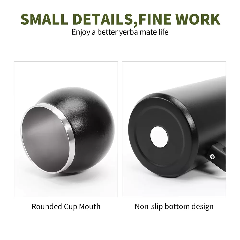 1300ml Insulated Bottle for Yerba Mate, Double-Walled Yerba Mate Thermos w/ Detachable Cup & bombilla Straw Combo Set - Portable - תמונה 6