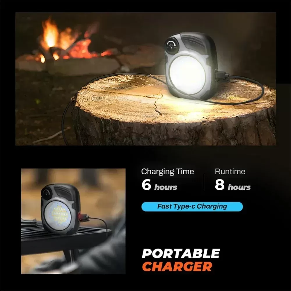 פנס קמפינג נטען LED/COB 500LM - תמונה 4