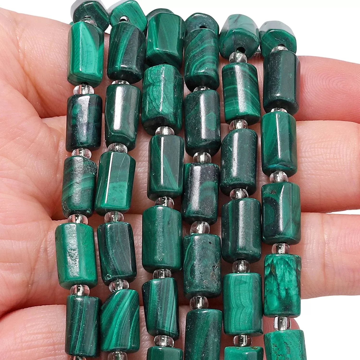 Wholesale Natural Malachite Gems Beads 8-11mm Irregular Cylinder Shape Beads for Jewelry Making Diy Bracelet Accessories - תמונה 2