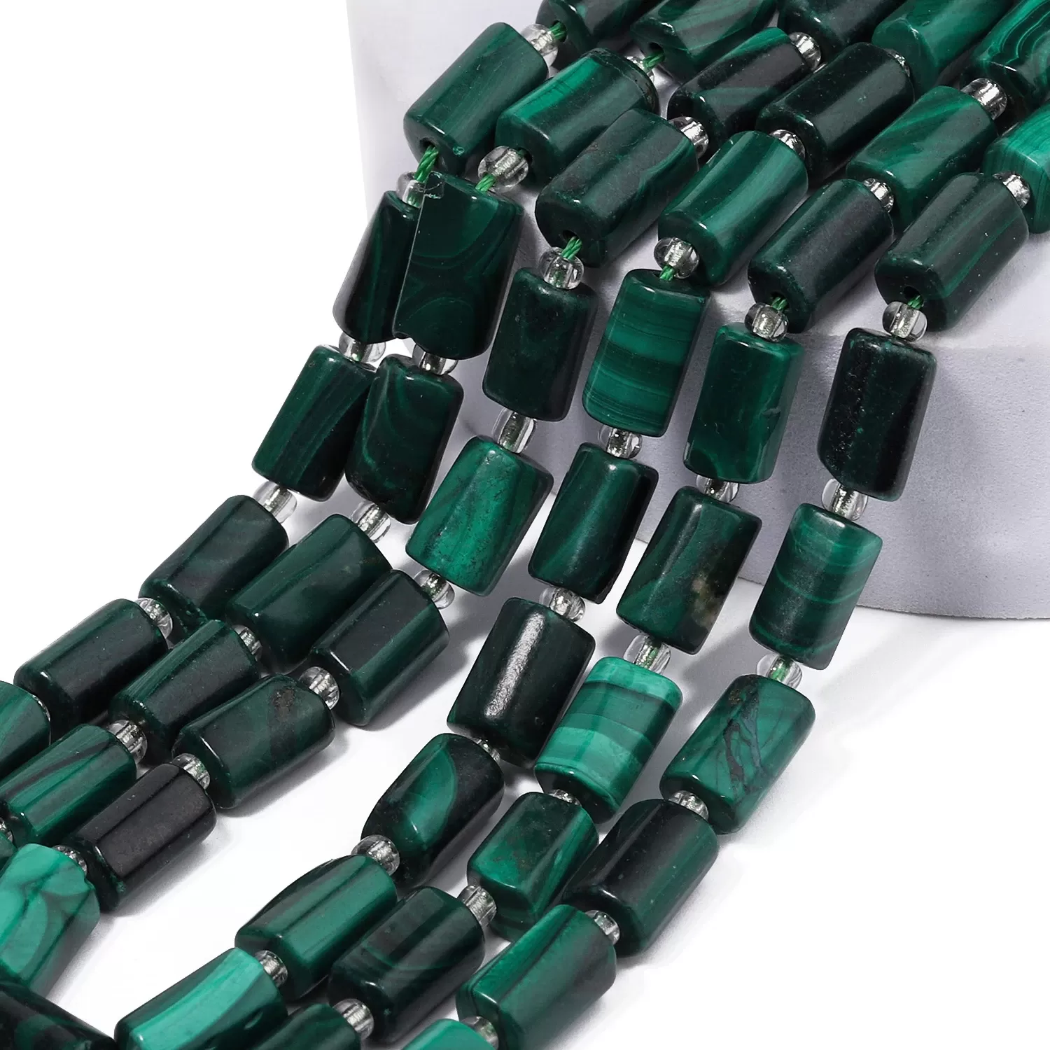 Wholesale Natural Malachite Gems Beads 8-11mm Irregular Cylinder Shape Beads for Jewelry Making Diy Bracelet Accessories - תמונה 4