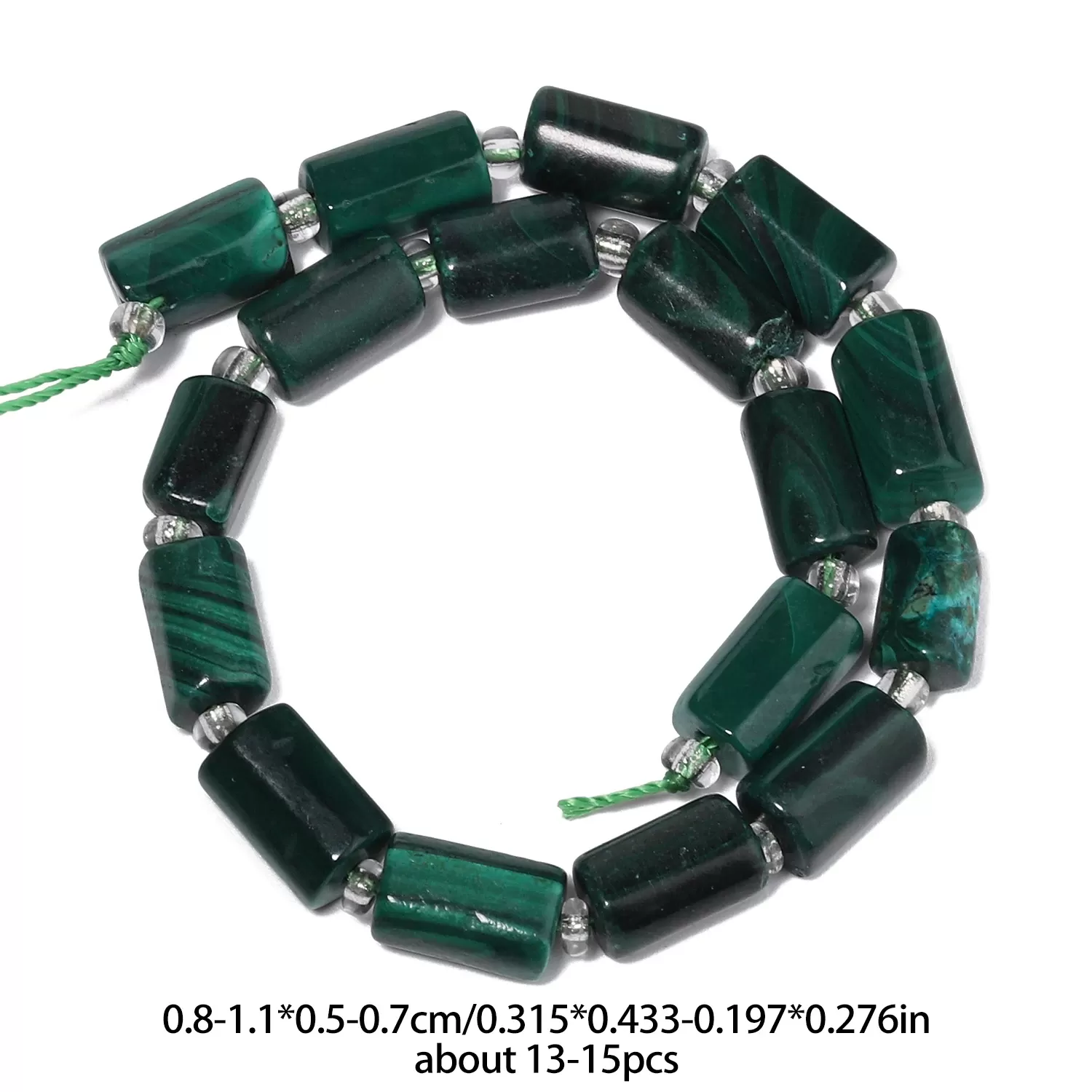 Wholesale Natural Malachite Gems Beads 8-11mm Irregular Cylinder Shape Beads for Jewelry Making Diy Bracelet Accessories - תמונה 5
