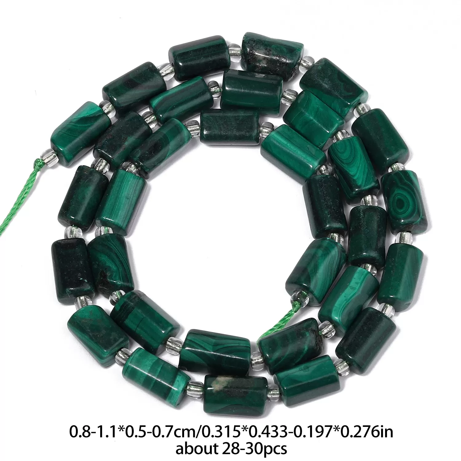 Wholesale Natural Malachite Gems Beads 8-11mm Irregular Cylinder Shape Beads for Jewelry Making Diy Bracelet Accessories - תמונה 6