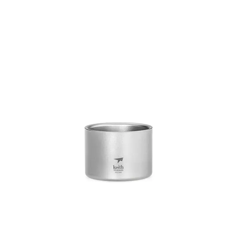 keith 3Pcs Titanium Tea Cup Set  50ml Double Wall Insulated Camping Cup Ultralight & Anti-scalding for Outdoor Travel Hiking - תמונה 4