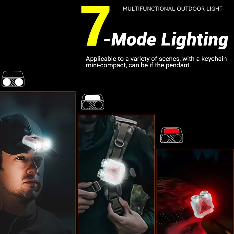 פנס ראש נטען עם LED עמיד למים - תמונה 6