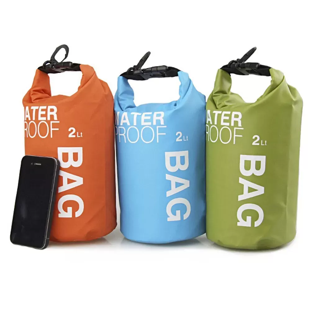 2L Waterproof Dry Bag Green 285*180Mm Foldable Pvc Mesh For Outdoor Camping Hiking Kayaking Fishing Rafting Boat Accessory - תמונה 5