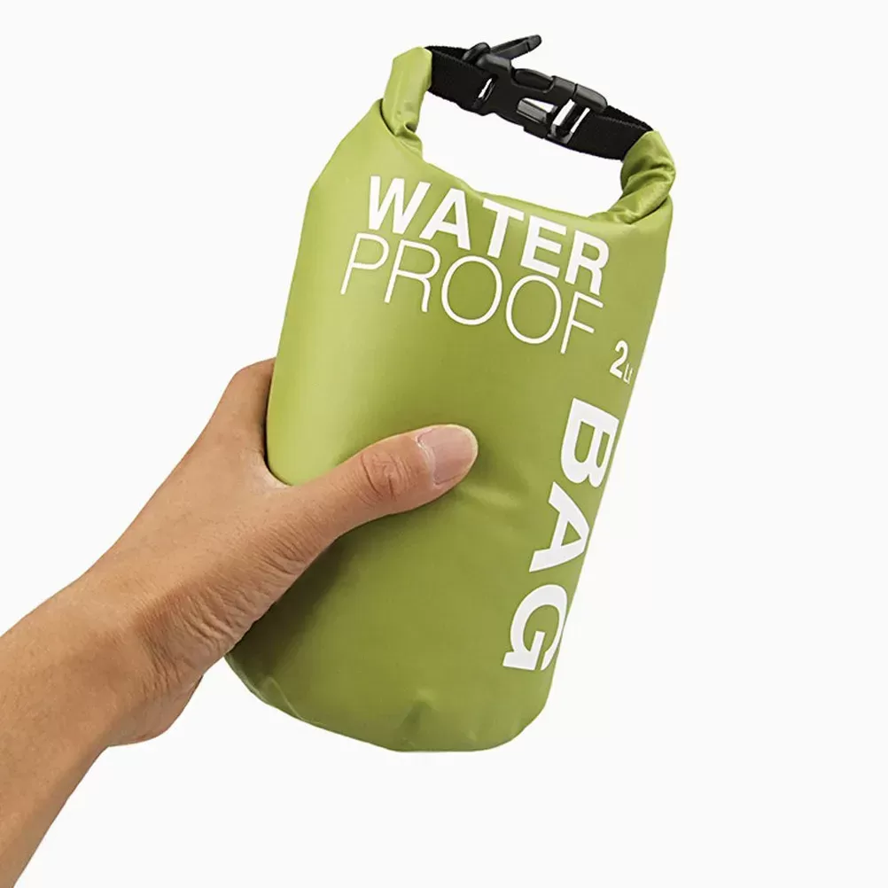 2L Waterproof Dry Bag Green 285*180Mm Foldable Pvc Mesh For Outdoor Camping Hiking Kayaking Fishing Rafting Boat Accessory