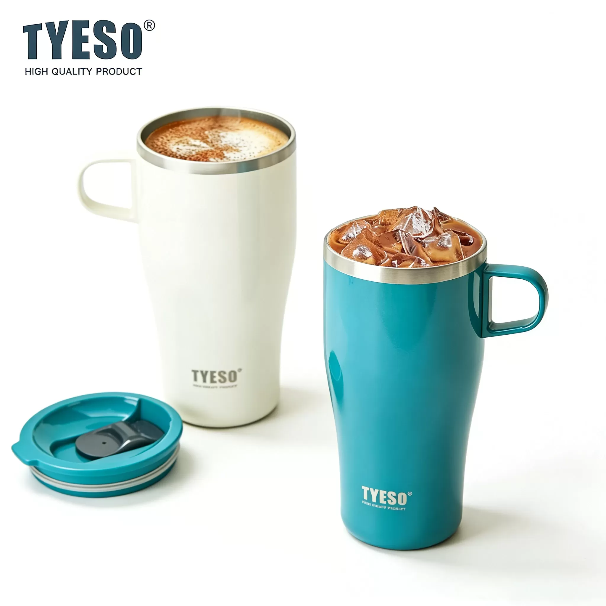תרמוס Tyeso 500ML עם ידית - מושלם למשקאות חמים וקרים