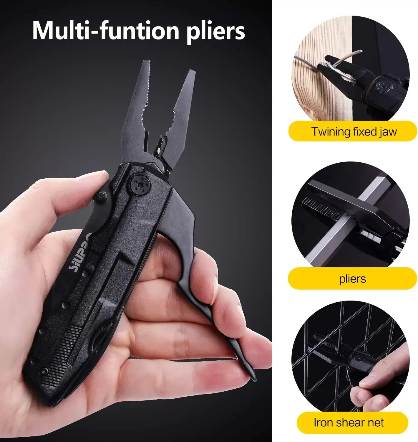 Men's Tactical Multitool Pocket Knife with Plier Set for Camping Survival Hiking Gear Screwdriver Kit Gift Idea - תמונה 4