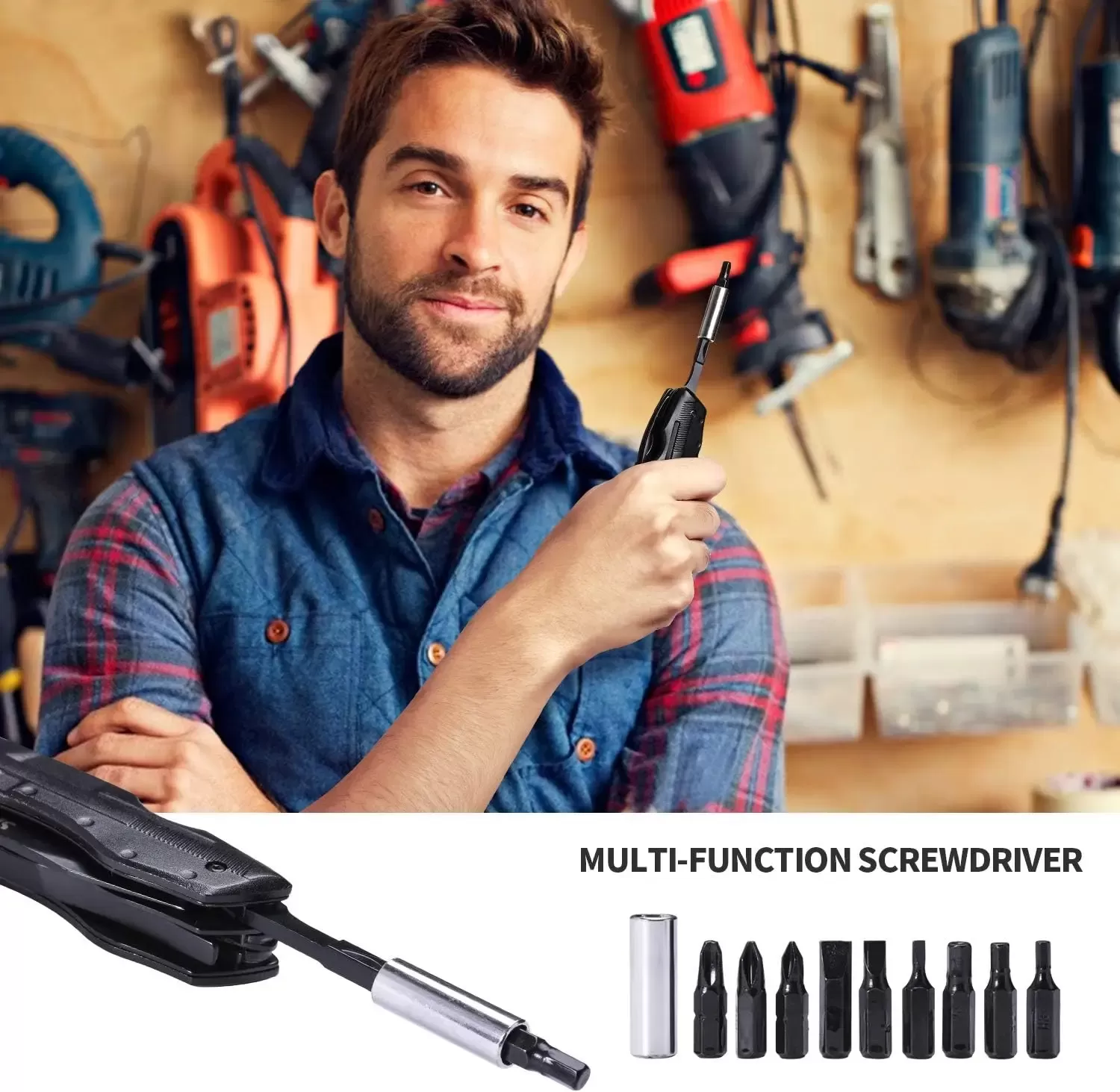 Men's Tactical Multitool Pocket Knife with Plier Set for Camping Survival Hiking Gear Screwdriver Kit Gift Idea - תמונה 5