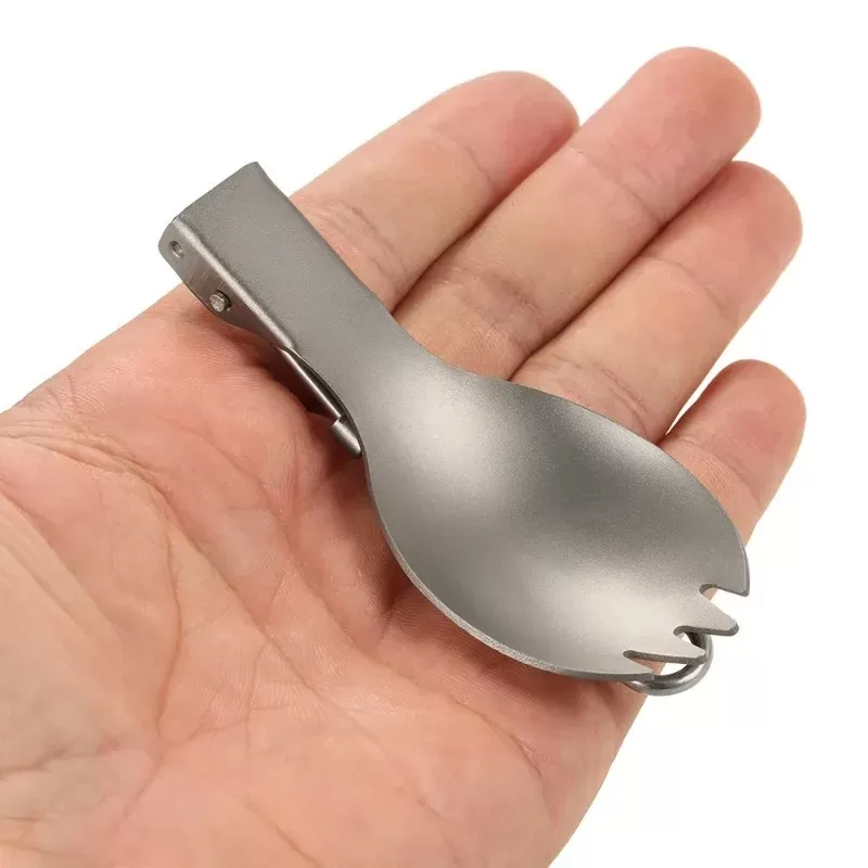 Lixada Ultralight Titanium Cookset Outdoor Camping Cookware Set 900ml/1100ml Pot 350ml Fry Pan with Folding Spork for Camping - תמונה 3