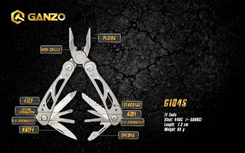 סט כלי עבודה Ganzo G100 G104-S - 11 כלים - תמונה 6