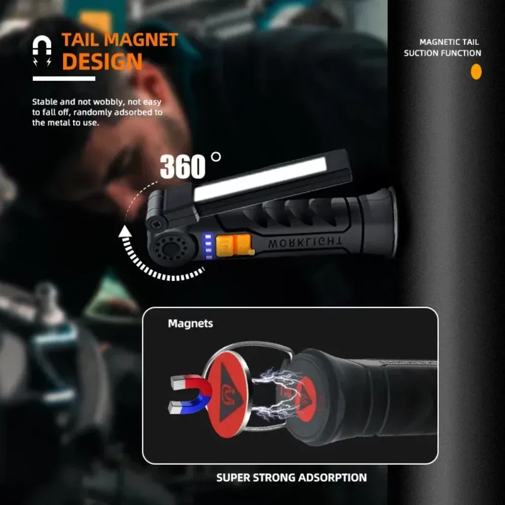 פנס LED נייד עם טעינה USB ואור חירום - תמונה 4